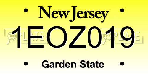 1EOZ019 New Jersey License Plate
