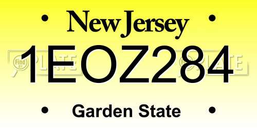 1EOZ284 New Jersey License Plate