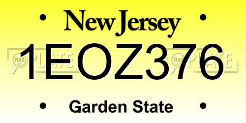 1EOZ376 New Jersey License Plate