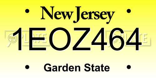 1EOZ464 New Jersey License Plate