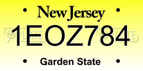 1EOZ784 New Jersey License Plate
