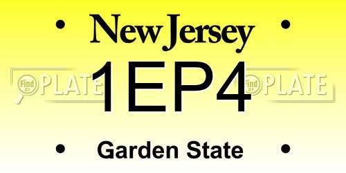 1EP4 New Jersey License Plate