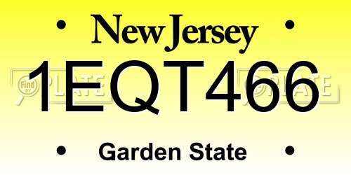 1EQT466 New Jersey License Plate