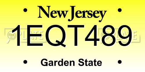 1EQT489 New Jersey License Plate