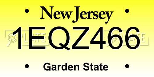 1EQZ466 New Jersey License Plate