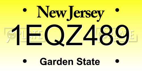 1EQZ489 New Jersey License Plate