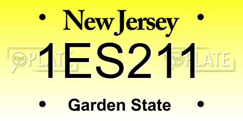 1ES211 New Jersey License Plate