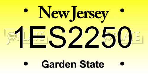 1ES2250 New Jersey License Plate