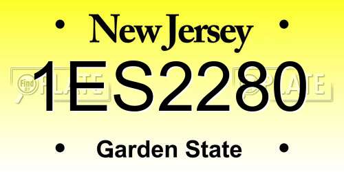 1ES2280 New Jersey License Plate