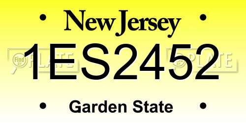1ES2452 New Jersey License Plate