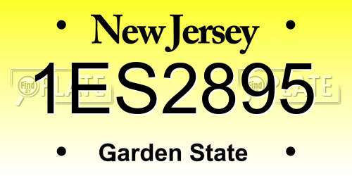 1ES2895 New Jersey License Plate
