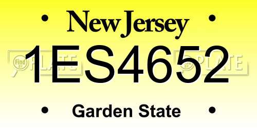 1ES4652 New Jersey License Plate