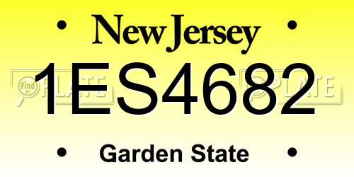 1ES4682 New Jersey License Plate