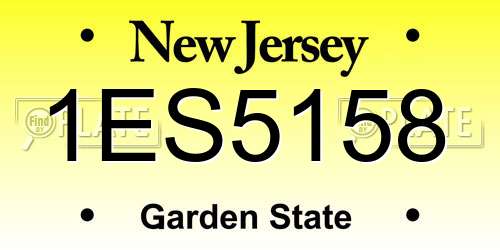 1ES5158 New Jersey License Plate