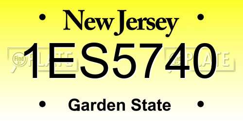 1ES5740 New Jersey License Plate