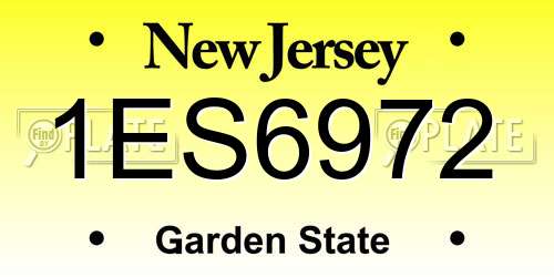 1ES6972 New Jersey License Plate