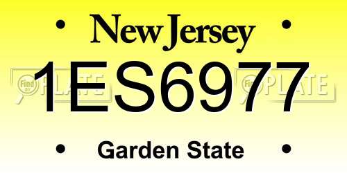 1ES6977 New Jersey License Plate