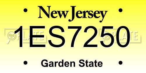 1ES7250 New Jersey License Plate