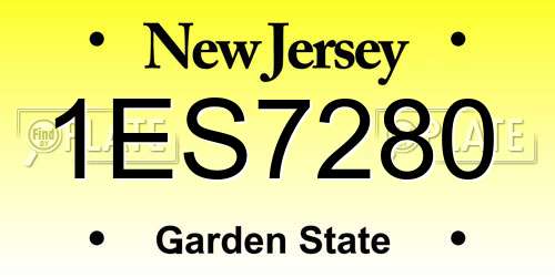 1ES7280 New Jersey License Plate