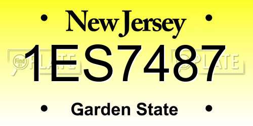 1ES7487 New Jersey License Plate