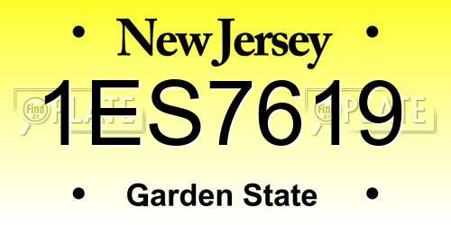 1ES7619 New Jersey License Plate