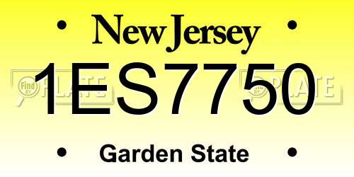 1ES7750 New Jersey License Plate