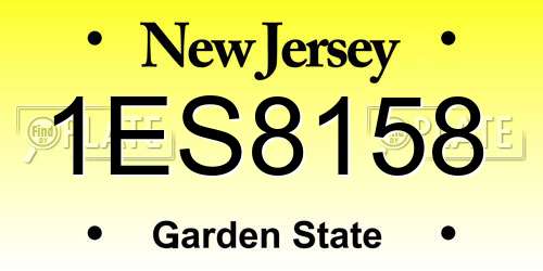 1ES8158 New Jersey License Plate