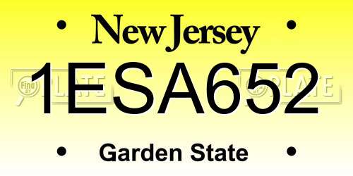 1ESA652 New Jersey License Plate