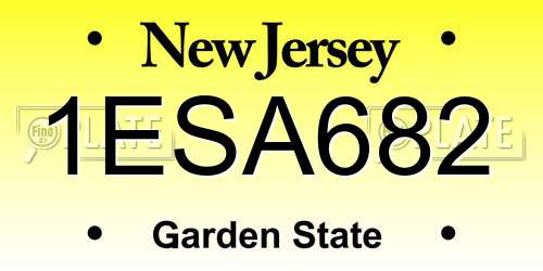 1ESA682 New Jersey License Plate
