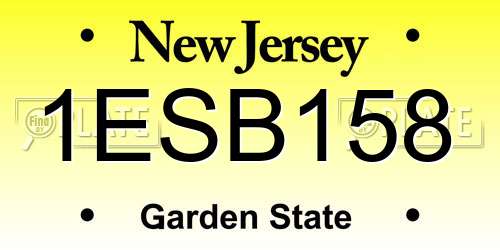 1ESB158 New Jersey License Plate