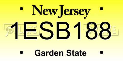 1ESB188 New Jersey License Plate