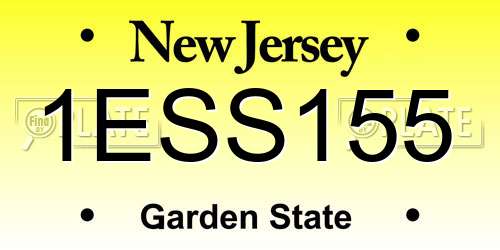 1ESS155 New Jersey License Plate