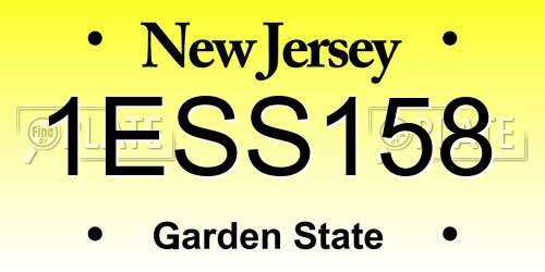 1ESS158 New Jersey License Plate