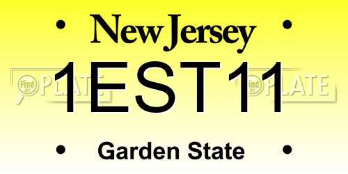 1EST11 New Jersey License Plate