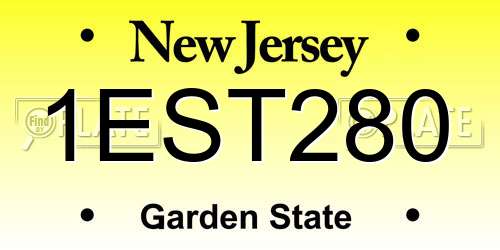 1EST280 New Jersey License Plate