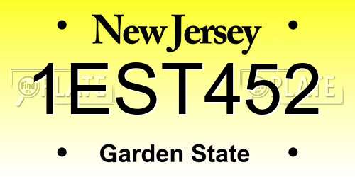 1EST452 New Jersey License Plate