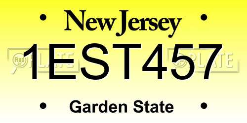 1EST457 New Jersey License Plate
