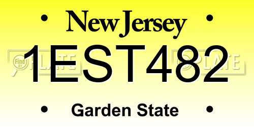 1EST482 New Jersey License Plate