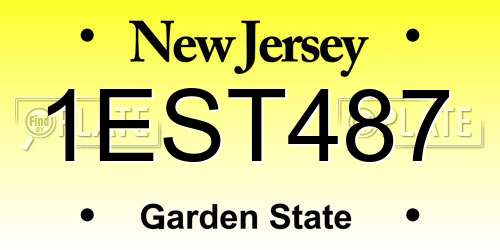 1EST487 New Jersey License Plate