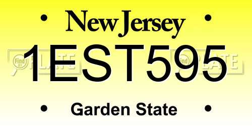 1EST595 New Jersey License Plate