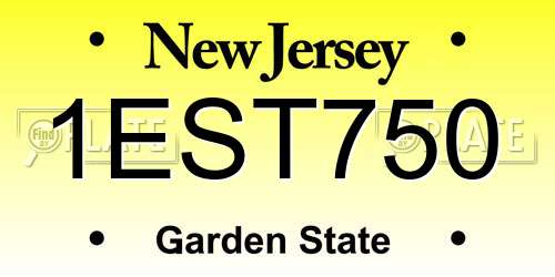 1EST750 New Jersey License Plate