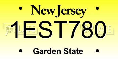 1EST780 New Jersey License Plate