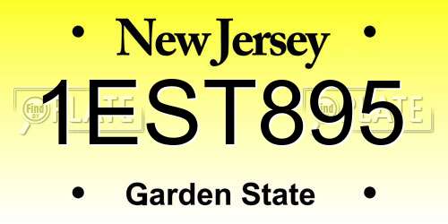 1EST895 New Jersey License Plate
