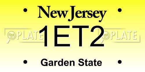 1ET2 New Jersey License Plate