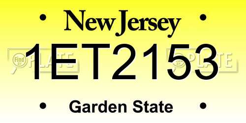 1ET2153 New Jersey License Plate