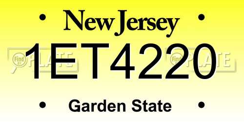 1ET4220 New Jersey License Plate