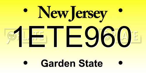 1ETE960 New Jersey License Plate