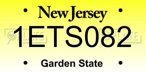 1ETS082 New Jersey License Plate