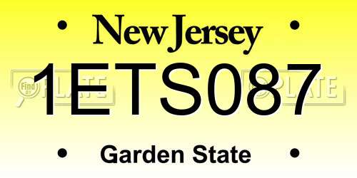 1ETS087 New Jersey License Plate