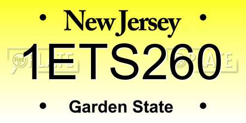 1ETS260 New Jersey License Plate